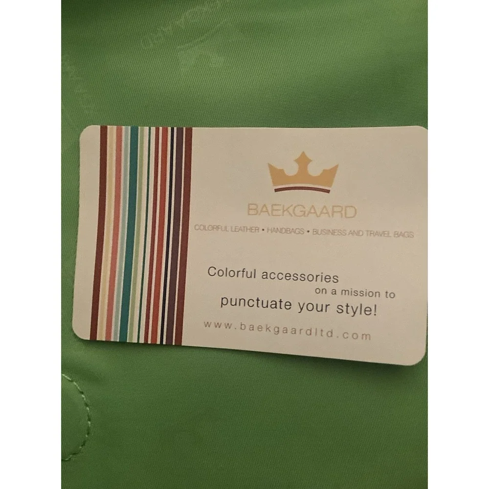 Baekgaard Genuine‎ Leather Gathered Clutch Bag Cotton Candy Blue Lime NWT - Picture 5 of 11